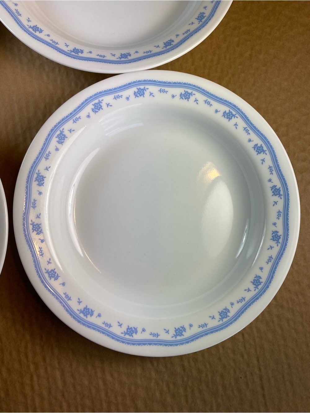 4 Corelle by Corning Morning Blue 8 1/2” Pasta Rimmed Bowls - Picture 5 of 12